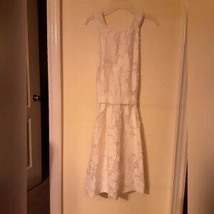White Floral A-line Dress